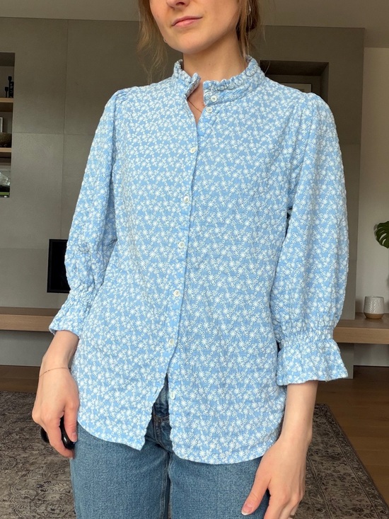 Part Two Tops - Part two 100% cotton ditsy floral puff sleeve blouse 40 (medium)